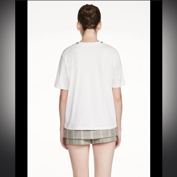 Maje Butterfly Summertime Tee Detail Cotton T-Shirt In White Size 1 Small - Picture 4 of 9